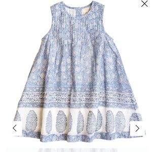 Pink Chicken Girls Jaipur Dress-light blue garden